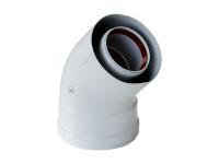 Отвод коаксиальный ZOTA 45°, Ø 60/100 (мама/папа)