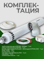 Комплект коаксиального дымохода ZOTAØ 60/100, 1000мм